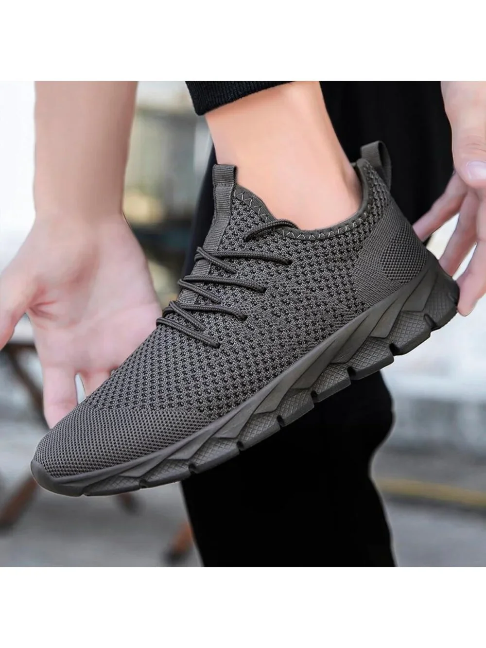 Men's Grey Running Shoes Fashion Sneakers Tennis Walking Casual Athletic Shoes